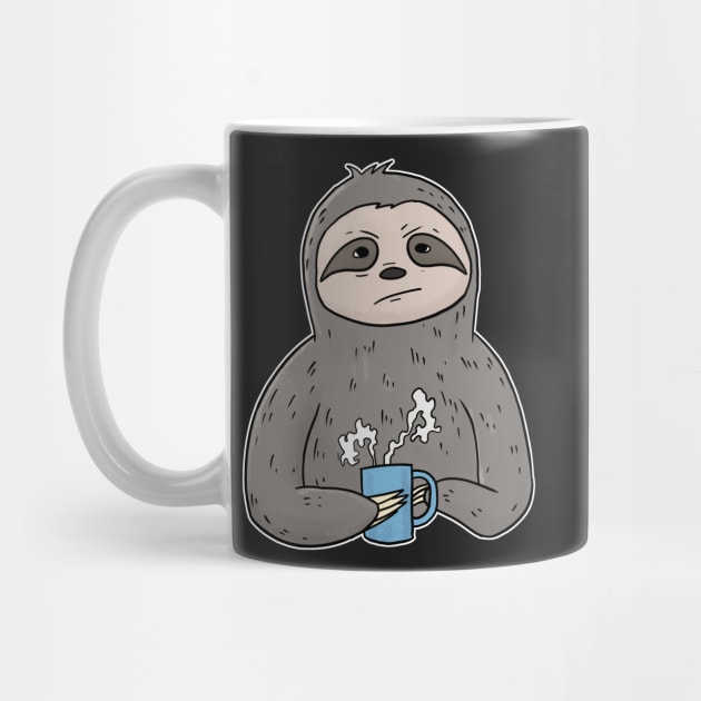 Grumpy Sloth with Coffee Morning Grouch by Mesyo